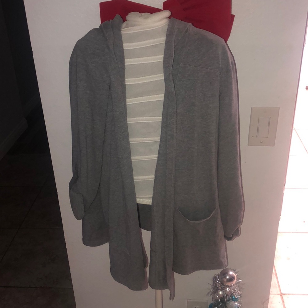 Long Gray Open Jacket- Large size